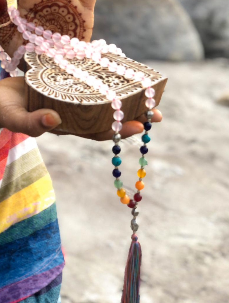 chakra mala quartz